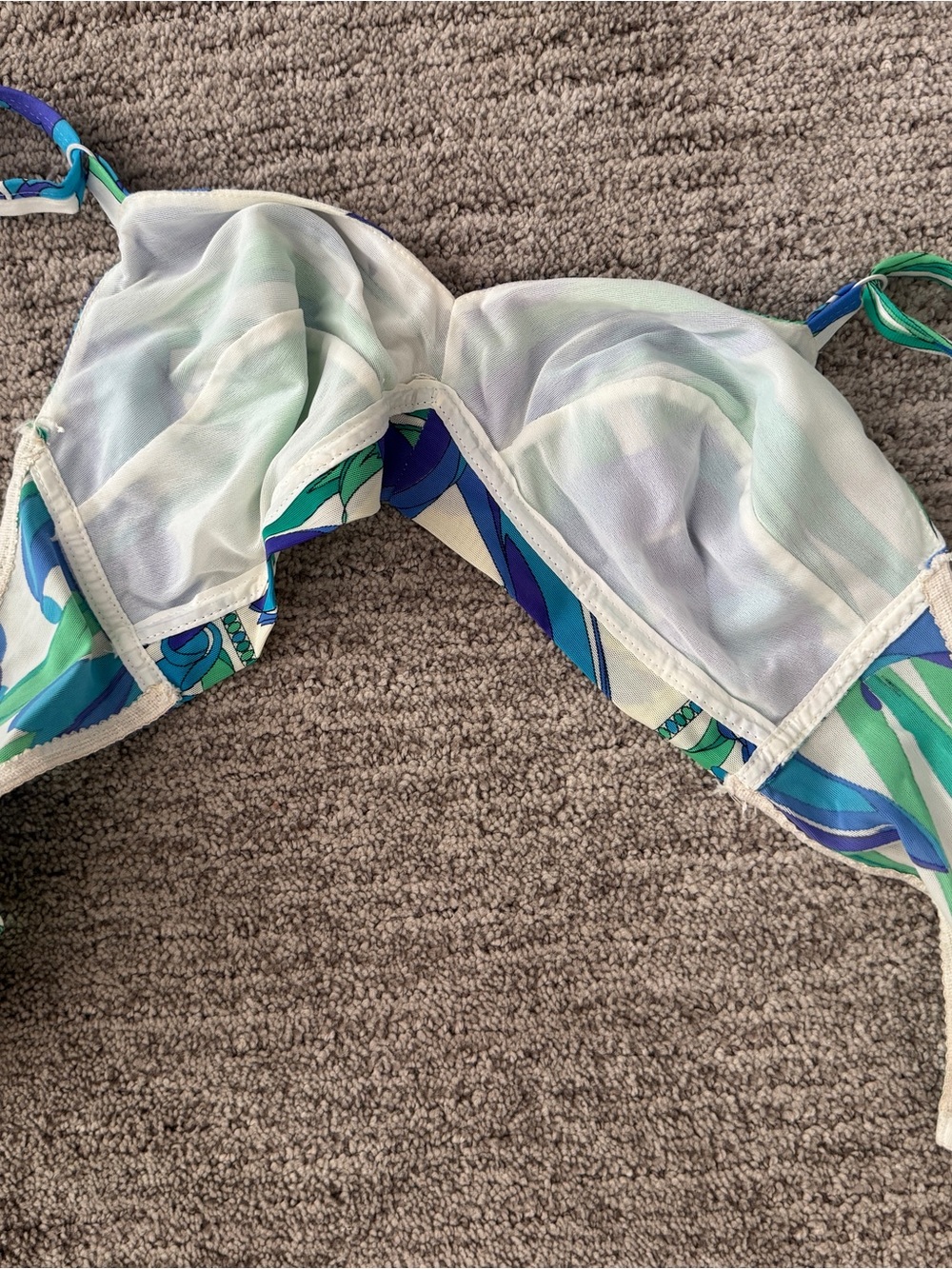 Emilio Pucci Vintage 60s - 70s Tropical Green Blue Purple Wireless Bra 34C - Picture 8 of 9